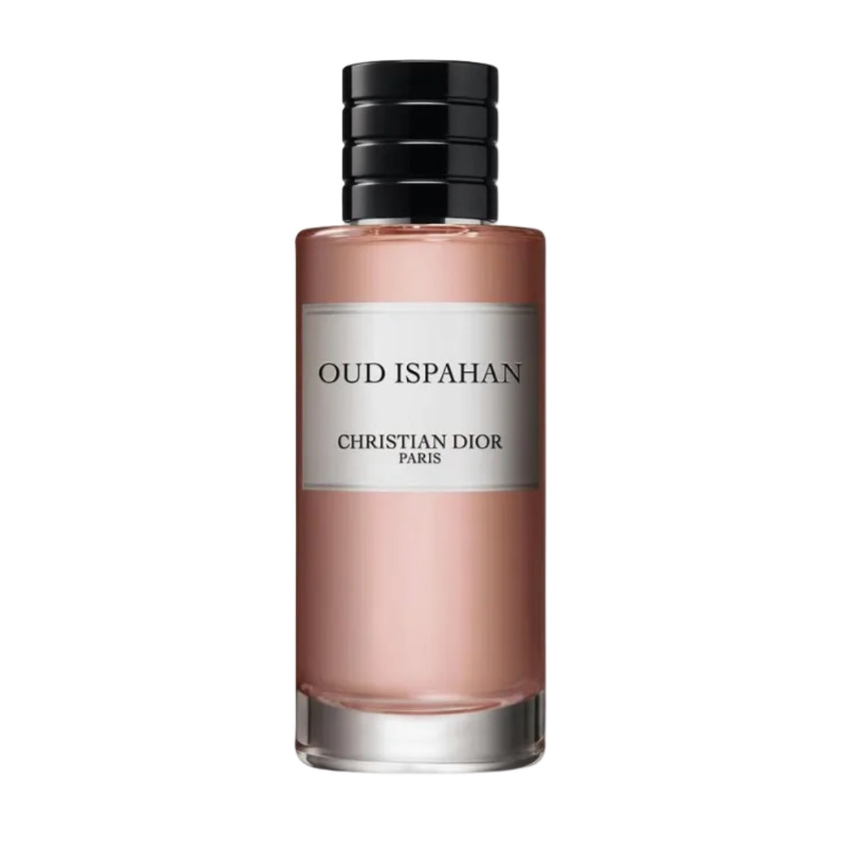 christian dior oud ispahan eau de parfum bottle with white background and black cap