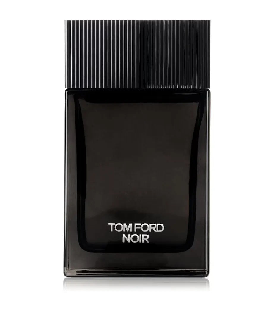 tom ford black perfume bottle with white label on a white background