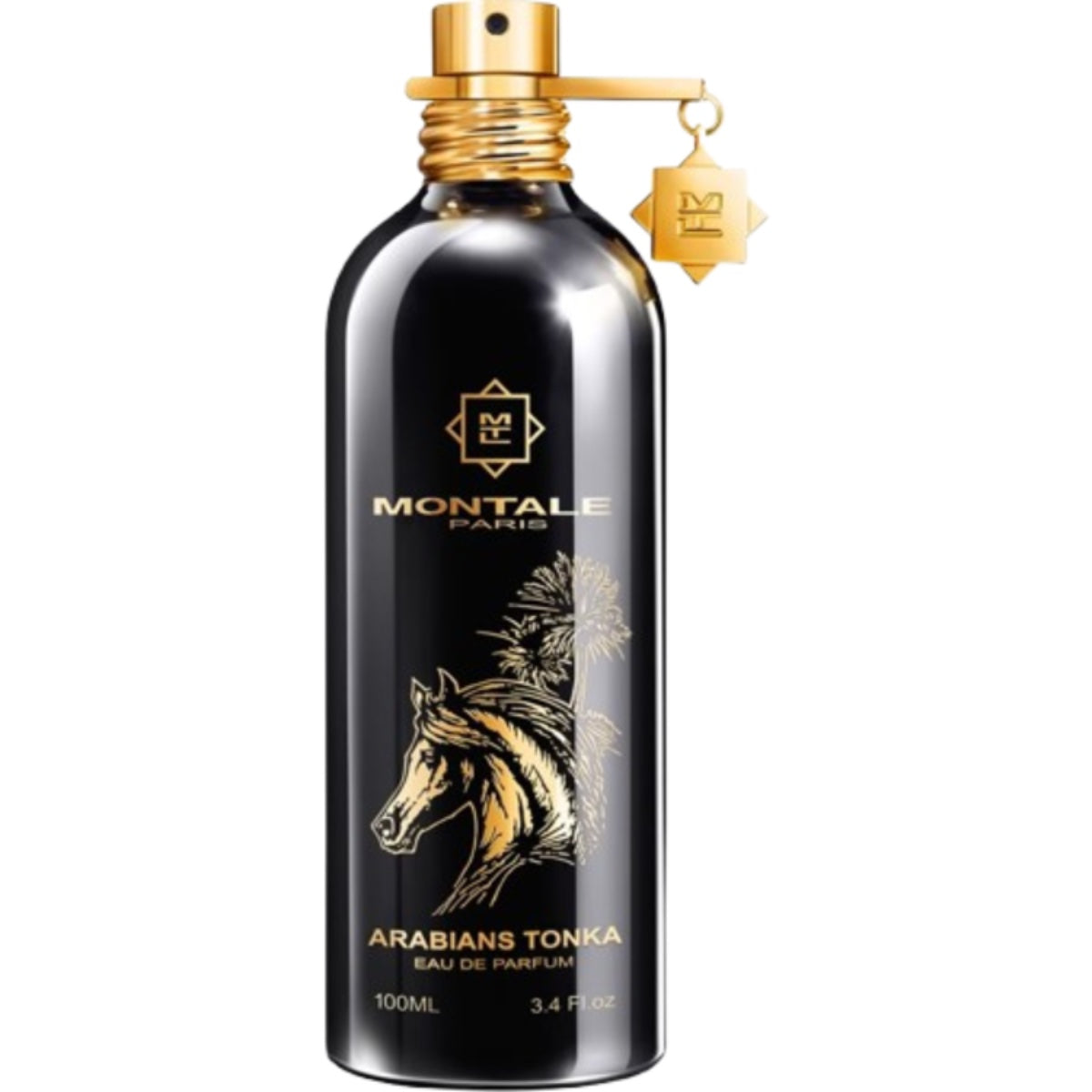montale arabians tonka 100ml black bottle with gold cap and accents eau de parfum 