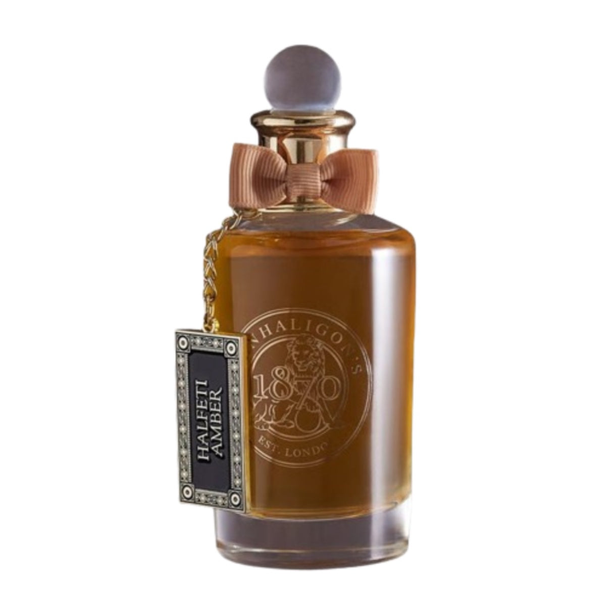 exclusive penhaligons halfeti amber brown bottle 100ml eau de parfum with white background 