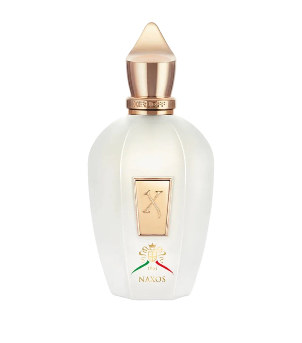 xerjoff naxos eau de parfum 100ml white bottle with gold cap and accents 